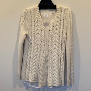 Cream cable knot sweater